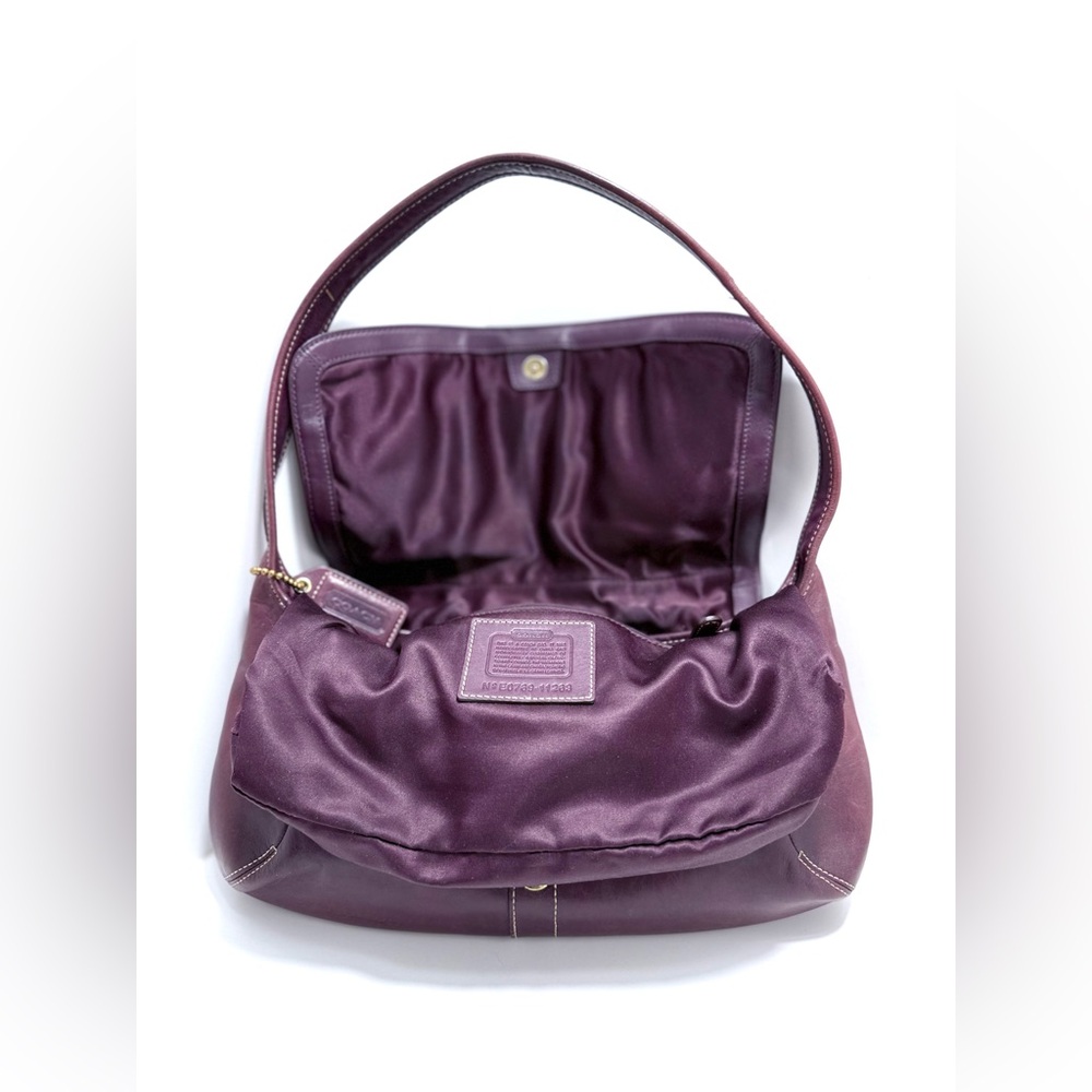 Vintage Coach Ergo Legacy XL Belted Hobo 11266 Burnished Plum Leather Y2K - Picture 8 of 15